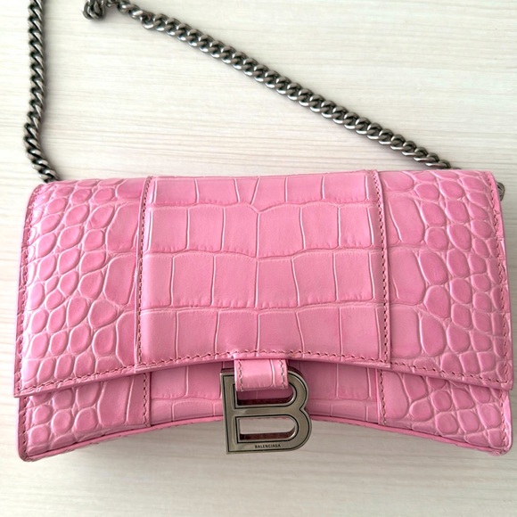 Balenciaga Handbags - Pink Balenciaga wallet on chain